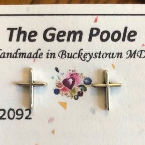 Cross 925 Sterling Silver Stud Earrings